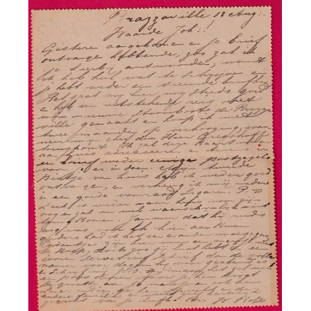 ENTIER 15C + 10C BRAZAVILLE CONGO FRANCAIS 1899 POUR HELDER PAYS BAS HOLLANDE LETTRE