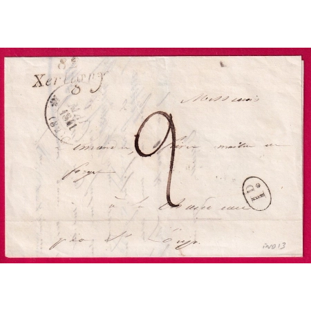 CURSIVE 82 XERTIGNY VOSGES 1841 INDICE 13 DECIME RURAL POUR ST LOUP HAUTE SAONE LETTRE