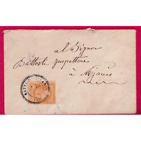 N°28 CAD TYPE TYPE 24 GATTI DI VIVARIO CORSE POUR AJACCIO  1870 LETTRE