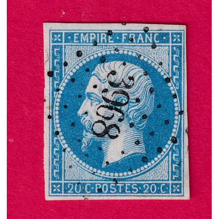 N°14 PC 3968 MOYEUVRE LA GRANDE MOSELLE SIGNE BRUN COTE 180€ SUR BLEU TIMBRE BRIEFMARKEN STAMP FRANCE