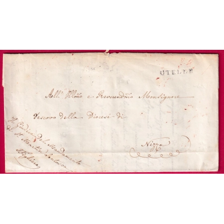 MARQUE SARDE UTELLE ALPES MARITIMES FRANCHISE LE MAIRE DE ST MARTIN LANTOSQUE POUR NICE 1845 LETTRE