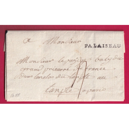 MARQUE PALAISEAU SEINE ET OISE LENAIN N°1 1788 POUR PARIS LETTRE