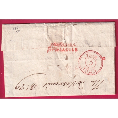 DEBOURSE BUREAU DE LA COUR PARIS 1825 DEPART 71 LE LUDE SARTHE POUR PARIS LETTRE