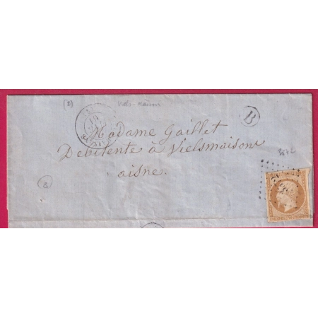 N°13 PC 3572 VIELS MAISON AISNE POUR VIELSMAISON 1861 LETTRE