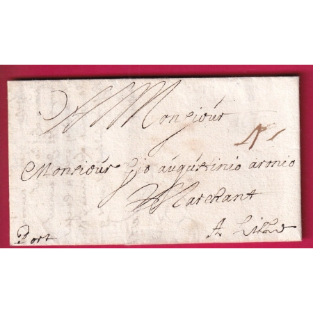 LETTRE DE ST VALERY SUR SOMME 1670 POUR LILLE NORD PORT 4 SOLS INDICE 19 PAR LENAIN LETTRE