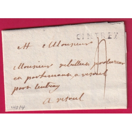MARQUE CINTREY HAUTE SAONE 1787 POUR VESOUL INDICE 14 LETTRE