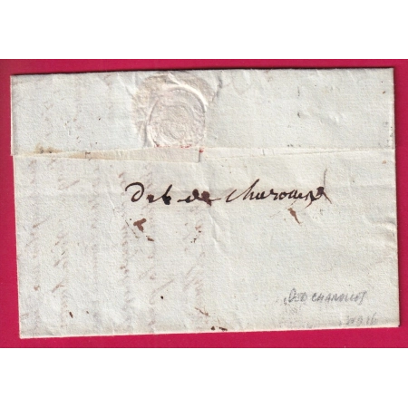 DEBOURSE MANUSCRIT DEB DE CHAROLLES SAONE ET LOIRE 1806 INDICE 16 DEPART MACON POUR PERRECY LES FORGES LETTRE