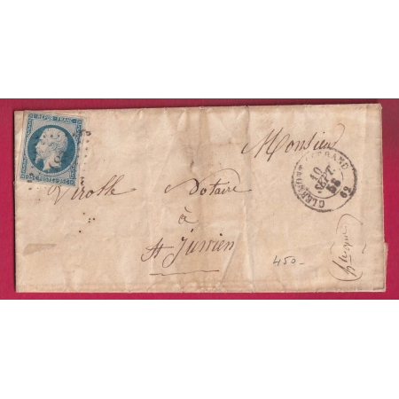N°10 PC 886 CLERMONT FERRAND PUY DE DOME POUR ST JUNIEN HAUTE VIENNE LETTRE