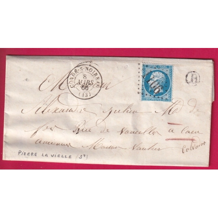 N°22 GC 1106 CONDE SUR NOIREAU CALVADOS BOITE RURALE B ST PIERRE LA VIELLE POUR CAEN LETTRE