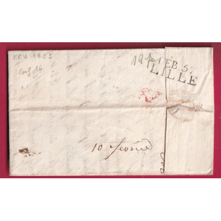 DEBOURSE DEB 57 LILLE NORD 1823 DEPART VILLEFRANCHE RHONE POUR LISLE VAUCLUSE FAUSSE DIRECTION LETTRE