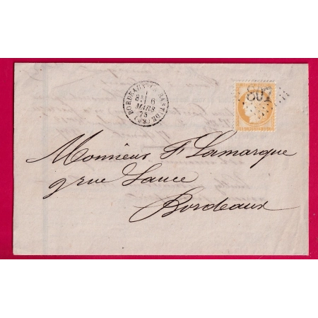 N°55 GC 807 BORDEAUX LA BASTIDE POUR BORDEAUX RECETTES REUNIES LETTRE