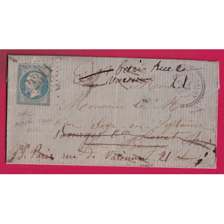 N°22 GC 2311 MENETOU SALON CHER CAD TYPE 22 LETTRE NOMBREUSES REEXPEDITION