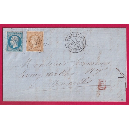 N°21 22 PARIS ETOILE 39 R DES ECLUSES ST MARTIN POUR BRUXELLES BELGIQUE LETTRE