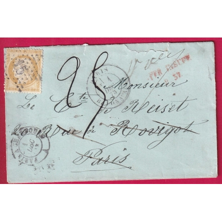 N°59 PARIS ETOILE 15 R BONAPARTE TAXE 25 MANUSCRIT AFFR INSUFF P37 REEPEDIEE ST ANDRE EURE LETTRE