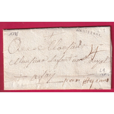 MARQUE MONISTROL HAUTE LOIRE LENAIN N°1 1788 POUR FAY LE FROID INDICE 15 LETTRE