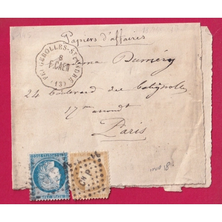 N°55 60 CONVOYEUR STATION FEUGEROLLES ST ANDRE CALVADOS TARIF PAPIERS AFFAIRES POUR PARIS INDICE 18 BANDE DE JOURNAL
