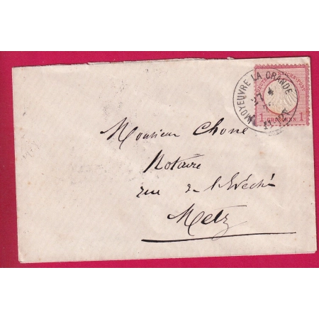 ALSACE LORRAINE MOYEUVRE LA GRANDE MOSELLE POUR METZ 1872 LETTRE