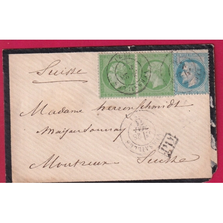COMMUNE DE PARIS N°20 PAIRE + 29 VERSAILLES 28 MAI 1871 POUR MONTREUX SUISSE SEMAINE SANGLANTE LETTRE