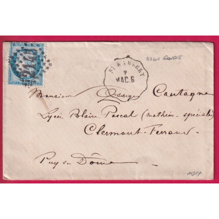 N°60 CONVOYEUR STATION ST RAMBERT AIN  POUR LERMONT FERRAND AU DOS CONVOYEUR TANAY LIGNE GENEVE MACON LETTRE