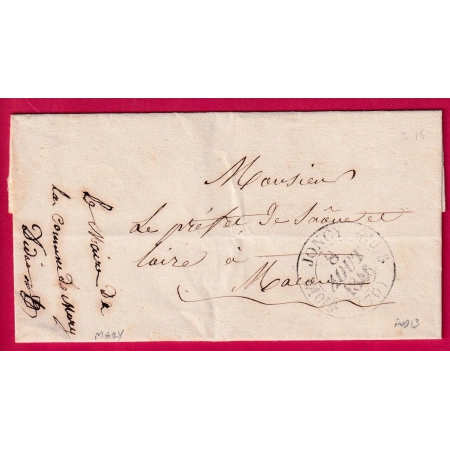CAD TYPE 11 JONCY SAONE ET LOIRE 1846 FRANCHISE LE MAIRE DE MARY POUR MACON LETTRE