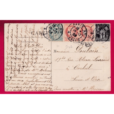 N°51 X2 83 111 PARIS R ERARD POUR CORBEIL SEINE ET OISE TARDIF LETTRE
