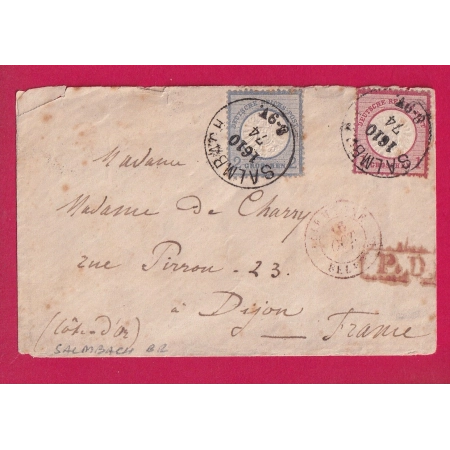 ALSACE LORRAINE SALMBACH BAS RHIN POUR DIJON COTE D'OR LETTRE