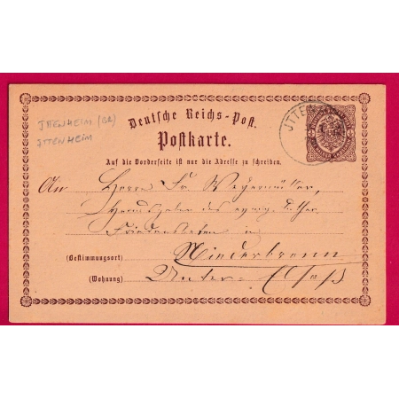 ALSACE LORRAINE JTTENHEIM ITTENHEIM BAS RHIN 1874 POUR NIEDERBRONN LETTRE