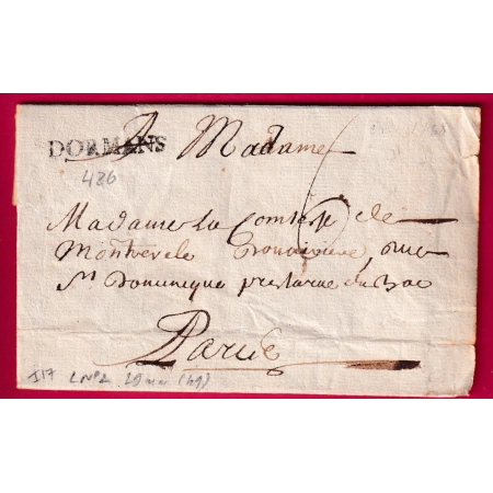 MARQUE DORMANS MARNE LENAIN N°2 INDICE 17 POUR PARIS LETTRE