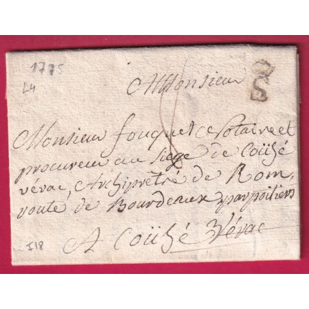MARQUE S COURONNE SAUMUR MAINE ET LOIRE 1775 LENAIN N°4 INDICE 18  LETTRE