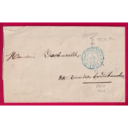 PARIS CACHET TAXE 15C DE SERVICE N°5 1854 POUR PARIS POTHION 2520 INDICE 16 LETTRE