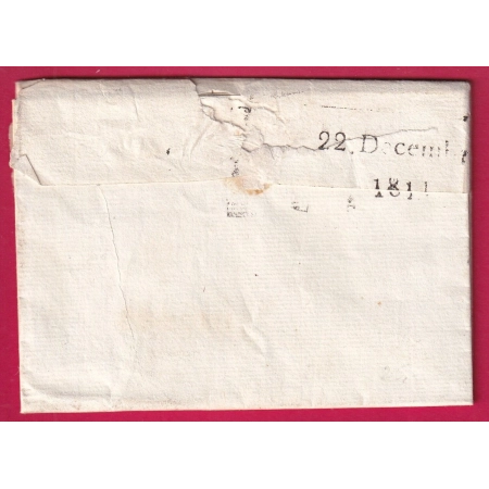 CACHET ARRIVE SPECIAL VERVIERS BELGIQUE DPT CONQUIS 1811 DEPART ELBEUF SEINE INFERIEURE LETTRE