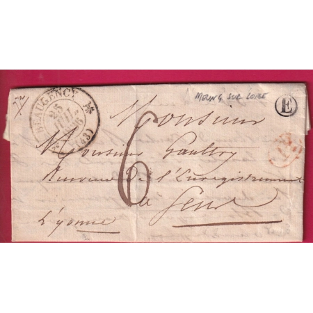CAD TYPE 12 BEAUGENCY LOIRET BOIE RURALE E MEUNG SUR LOIRE DECIME RURAL POUR SENS YONNE 1836 LETTRE