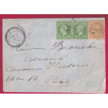 N°35 X2 + 59 GC 2967 CAD TYPE 24 PONTCHARTRAIN SEINE ET OISE POUR PARIS LETTRE