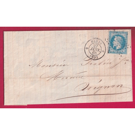 N°29 PARIS ETOILE PLEINE PARIS 9 60 9 POUR AVIGNON VAUCLUSE TRES BELLE FACTURE LETTRE