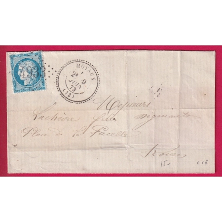 N°60 GC 4933 MOYAUX CALVADOS CAD TYPE 24 POUR ROUEN INDICE 16 LETTRE