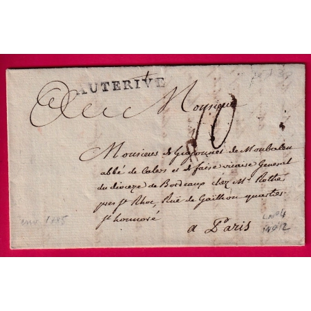MARQUE AUTERIVE HAUTE GARONNE LENAIN N°4 INDICE 12 POUR PARIS LETTRE