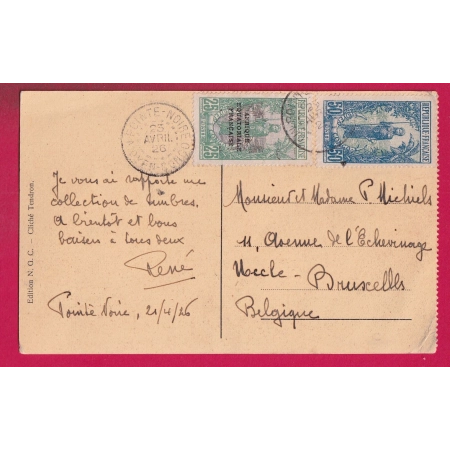 POINTE NOIRE MOYEN CONGO 1926 POUR BRUXELLES BELGIQUE LETTRE