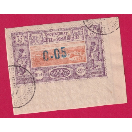 COTES DES SOMALIS DJIBOUTI N°23 OBLITERE AVEC GOMME COTE 75€ TIMBRE STAMP BRIEFMARKEN