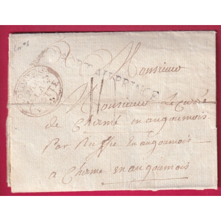 MARQUE COLONIES PAR LA FLOTTE + PORT AU PRINCE HAITI ST DOMINGUE 1764 MENTION BATEAU AU DOS RUFFEC CHARENTE INFERIEURE