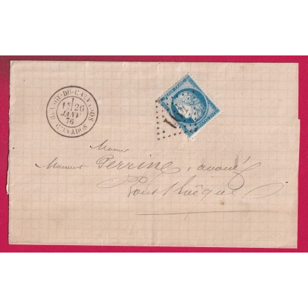 N°60 GC 491 CAD TYPE 18 BLANGY DU CALVADOS POUR PONT L'EVEQUE LETTRE