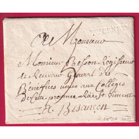 MARQUE A SEC FAVERNEY HAUTE SAONE 1780 LENAIN N°2A INDICE 22 SUPERBE SIGNE POTHION LETTRE