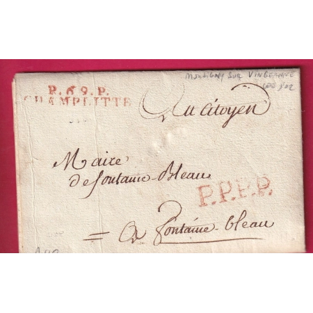 MARQUE P69P CHAMPLITTE HAUTE SAONE 1802 MONTIGNY / VINGEANNE COTE D'OR RESEIGNEMENT PRISON FONTAINEBLEAU SEINE ET MARNE