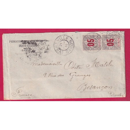LIBREVILLE GABON TYPE GROUPE POUR BESANCON DOUBS 1914 LETTRE