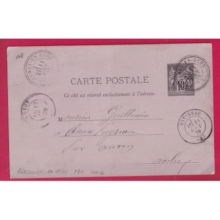 ENTIER SAGE 10C CAD TYPE 24 BERCENAY EN OTHE AUBE POUR AUXON INDICE 12 LETTRE