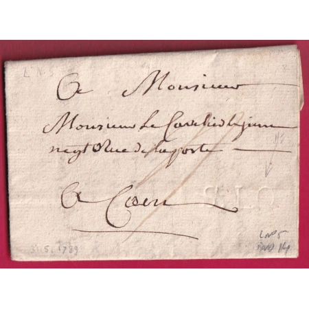 MARQUE A SEC ST LO MANCHE 1789 LENAIN N°5 POUR CAEN CALVADOS INDICE 14 LETTRE