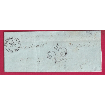 CAD TYPE 15 ST SYMPHORIEN SUR COISE RHONE BOITE RURALE C EN ROUGE MEYS POUR LYON LETTRE