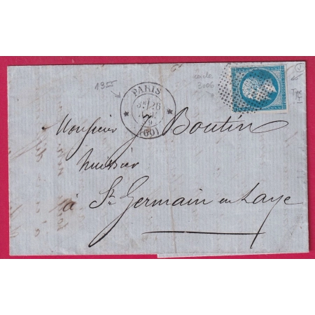 N°14 PARIS CERCLE DE POINTS 3306 + 1355 INDICE 6 POUR ST GERMAIN EN LAYE SEINE ET OISE LETTRE