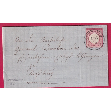 ALSACE LORRAINE MARCKOLSHEIM 1874 BAS RHIN POUR MULHOUSE BAS RHIN LETTRE