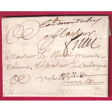 MARQUE CLERMONT EN BEAUVAISIS OISE + FRANC PPPP LENAIN N°17 POUR VERSAILLES LETTRE