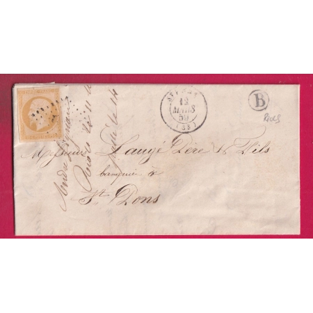 N°13 TTB PC 3252 ST PONS HERAULT 1859 BOITE RURALE B RIOLS POUR ST PONS LETTRE